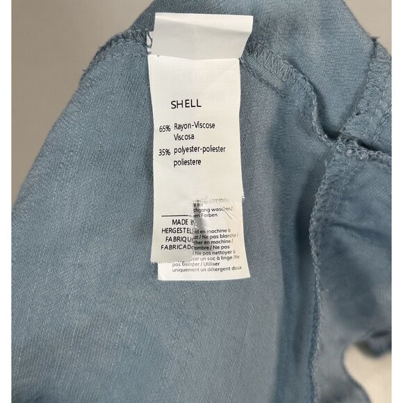 Cupshe Size L Womens Dress Light Blue Ruffle Hem Short Sleeve Blouse F  Rayon/Po - Picture 9 of 9